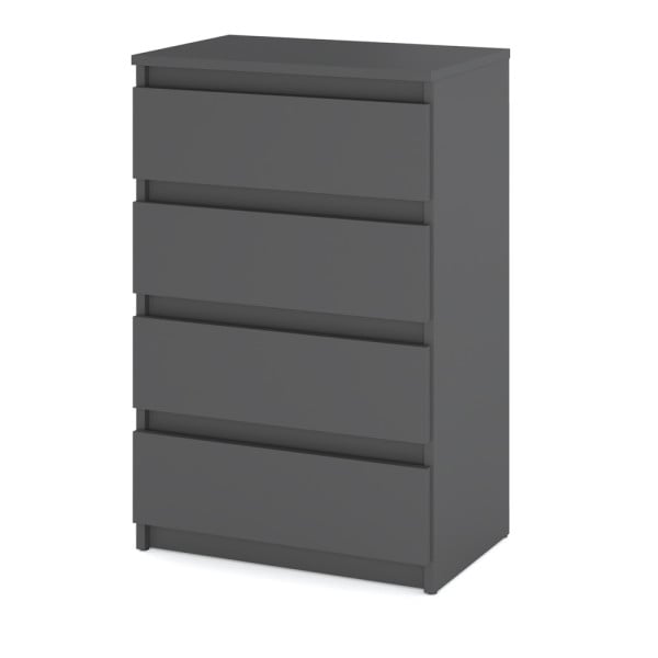 Komoda 4 szuflady 60cm hugo szafka do sypialni salonu szara 376317