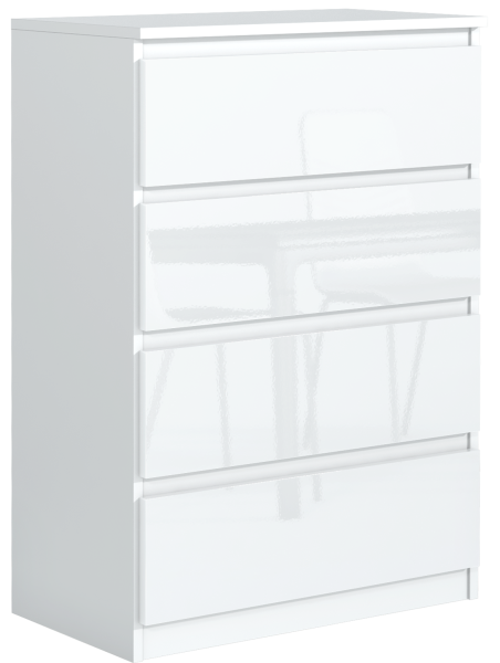Komoda 4 szuflady biała połysk 713702