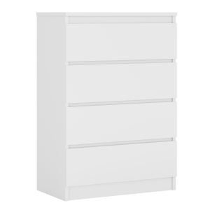 Komoda : 4 szuflady, Biały Matowy, 101 x 70 x 39 cm 519669 Komoda : 4 szuflady, Biały Matowy, 101 x 70 x 39 cm 519669
