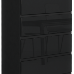Komoda 4 szuflady czarna połysk 713746