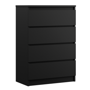 Komoda : 4 szuflady, Czarny Matowy, 101 x 70 x 39 cm 519673 Komoda : 4 szuflady, Czarny Matowy, 101 x 70 x 39 cm 519673