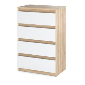 Komoda 4 szuflady hugo szafka salon sypialnia sonoma biały 376326 Komoda 4 szuflady hugo szafka salon sypialnia sonoma biały 376326