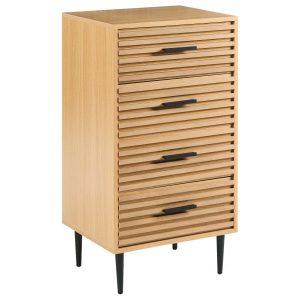 Komoda 4 szuflady MDF metalowe nogi jasnobrązowa 870325 Komoda 4 szuflady MDF metalowe nogi jasnobrązowa 870325
