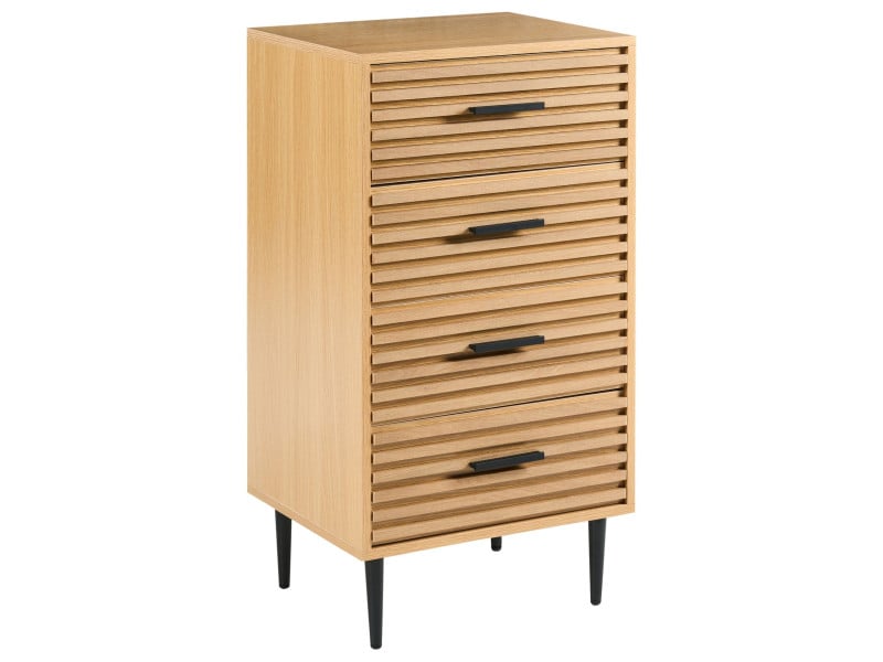 Komoda 4 szuflady MDF metalowe nogi jasnobrązowa 870325