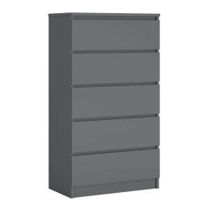Komoda : 5 szuflad, Antracyt, 125 x 70 x 39 cm 219440 Komoda : 5 szuflad, Antracyt, 125 x 70 x 39 cm 219440