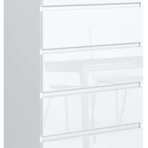 Komoda 5 szuflad biała front połysk 713758 Komoda 5 szuflad biała front połysk 713758