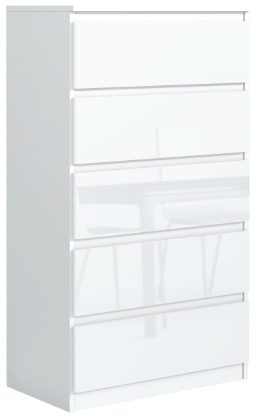 Komoda 5 szuflad biała front połysk 713758