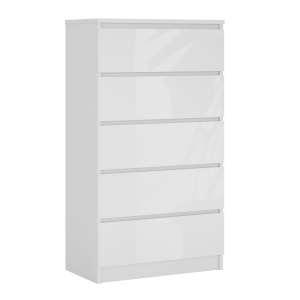 Komoda : 5 szuflad, biały ma t/ Biały Błyszczący, 125 x 70 x 39 cm 519671 Komoda : 5 szuflad, biały ma t/ Biały Błyszczący, 125 x 70 x 39 cm 519671