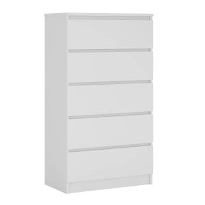 Komoda : 5 szuflad, Biały Matowy, 125 x 70 x 39 cm 519117 Komoda : 5 szuflad, Biały Matowy, 125 x 70 x 39 cm 519117