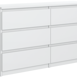 Komoda 6 szuflad 140cm biała pojemna szafka do salonu sypialni 713714