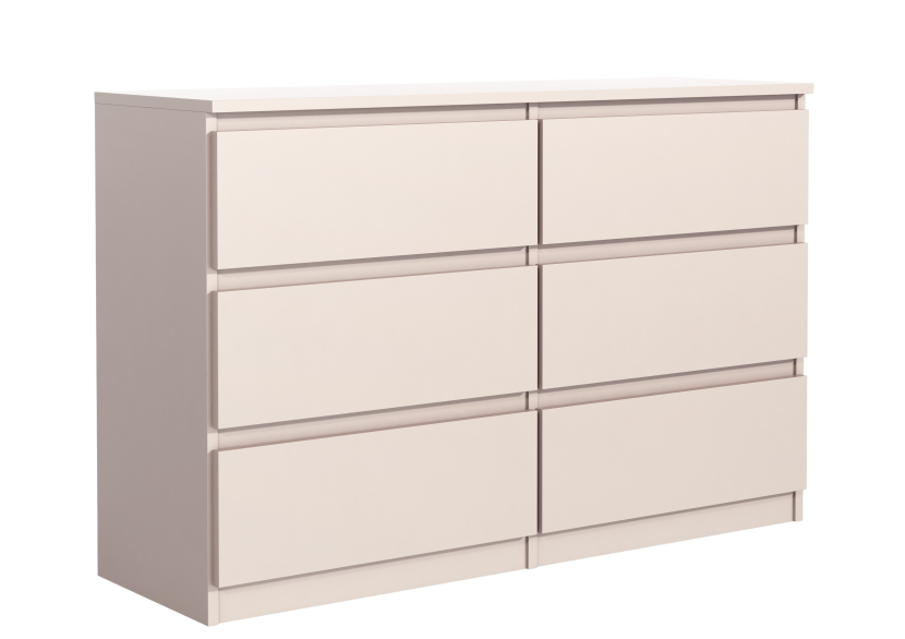 Komoda 6 szuflad 140cm kaszmir pojemna szafka do salonu sypialni 713722