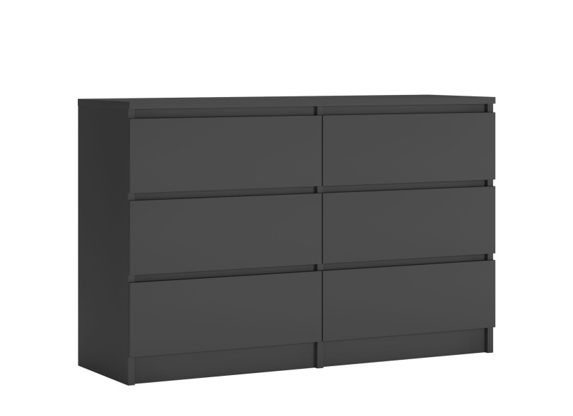 Komoda : 6 szuflad, Antracyt, 120 x 78 x 39 cm 211003