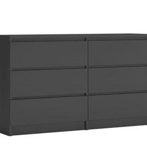 Komoda : 6 szuflad, Antracyt, 138 x 78 x 39 cm 222542 Komoda : 6 szuflad, Antracyt, 138 x 78 x 39 cm 222542