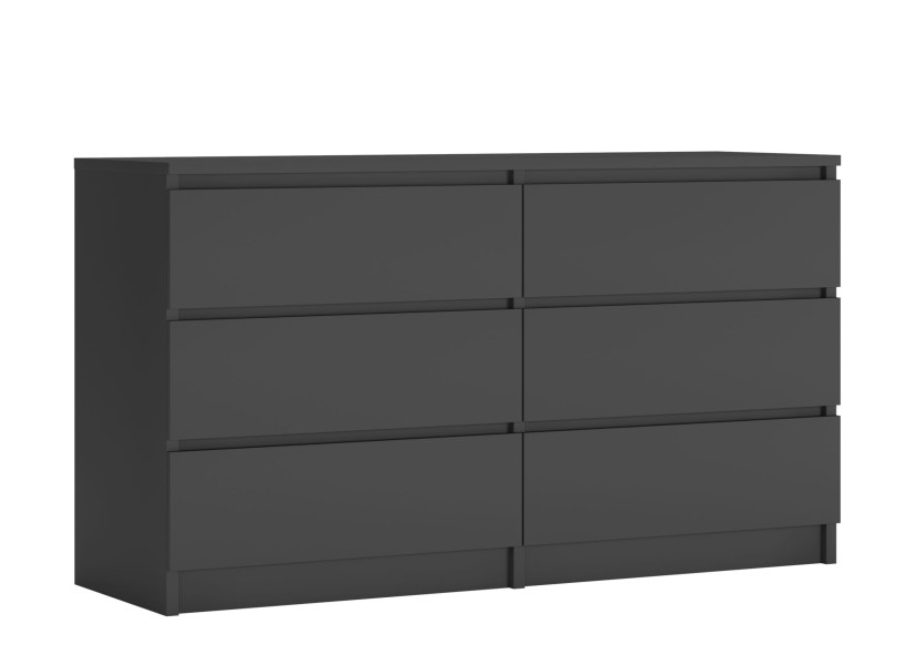 Komoda : 6 szuflad, Antracyt, 138 x 78 x 39 cm 222542