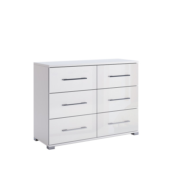Komoda 6 szuflad Biała Sypialnia Salon na Połysk 300383