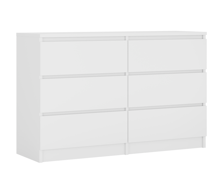 Komoda : 6 szuflad, Biały Matowy, 120 x 78 x 39 cm 516589