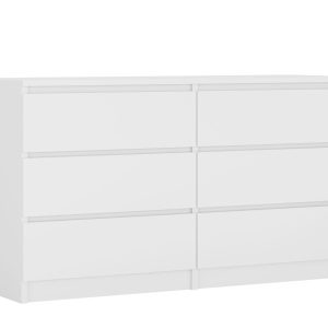 Komoda : 6 szuflad, Biały Matowy, 138 x 78 x 39 cm 519657 Komoda : 6 szuflad, Biały Matowy, 138 x 78 x 39 cm 519657
