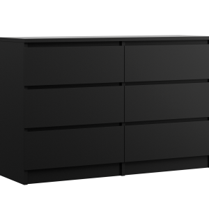 Komoda : 6 szuflad, Czarny Matowy, 120 x 78 x 39 cm 516590 Komoda : 6 szuflad, Czarny Matowy, 120 x 78 x 39 cm 516590