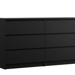 Komoda : 6 szuflad, Czarny Matowy, 138 x 78 x 39 cm 519681 Komoda : 6 szuflad, Czarny Matowy, 138 x 78 x 39 cm 519681