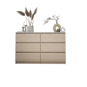 Komoda : 6 szuflad, dąb Lindberg / TOP biały marmur, 120 x 78 x 39 cm 312938 Komoda : 6 szuflad, dąb Lindberg / TOP biały marmur, 120 x 78 x 39 cm 312938