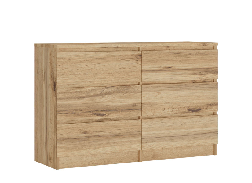 Komoda : 6 szuflad, Dąb Wotan, wymiary: 120 cm x 39 cm x 78 cm 211000
