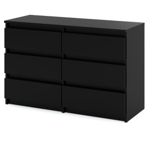 Komoda 6 szuflad do salonu hugo szafka rtv 100cm loft czarna 376282 Komoda 6 szuflad do salonu hugo szafka rtv 100cm loft czarna 376282