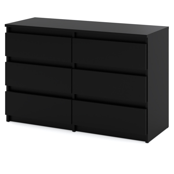 Komoda 6 szuflad do salonu hugo szafka rtv 100cm loft czarna 376282