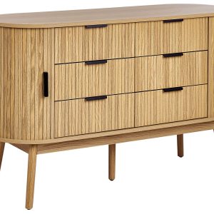 Komoda 6 szuflad dwudrzwiowa MDF jasne drewno 346514 Komoda 6 szuflad dwudrzwiowa MDF jasne drewno 346514