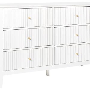 Komoda 6 szuflad MDF biała 384977 Komoda 6 szuflad MDF biała 384977
