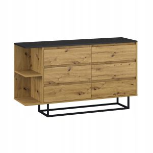 Komoda 6 szuflad na nogach loft artisan czarny 360389 Komoda 6 szuflad na nogach loft artisan czarny 360389