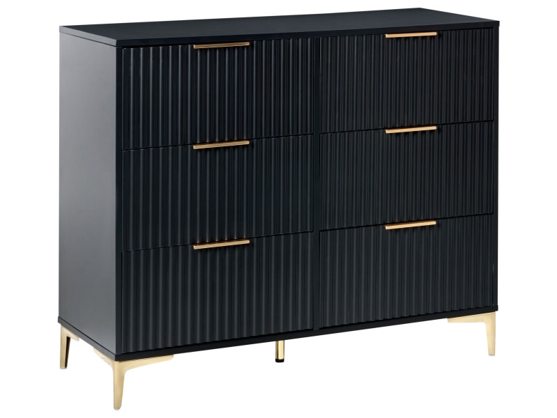 Komoda 6 szuflad WALCOTT Czarny 752939