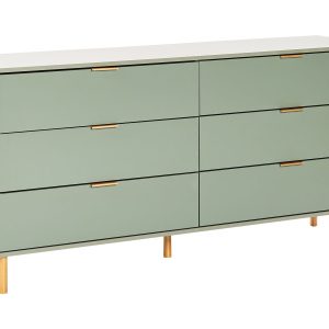 Komoda 6 szuflad WALPOLE Zielony 431238 Komoda 6 szuflad WALPOLE Zielony 431238