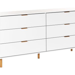 Komoda 6 szuflad złote uchwyty biała 431236 Komoda 6 szuflad złote uchwyty biała 431236