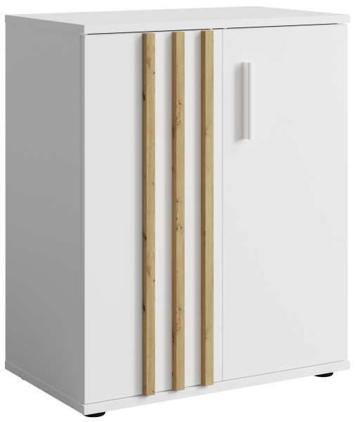 Komoda 60 cm dwudrzwiowa z lamelami TALLY biała 769335