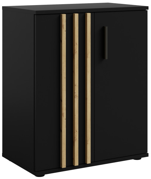 Komoda 60 cm dwudrzwiowa z lamelami TALLY czarna 769334