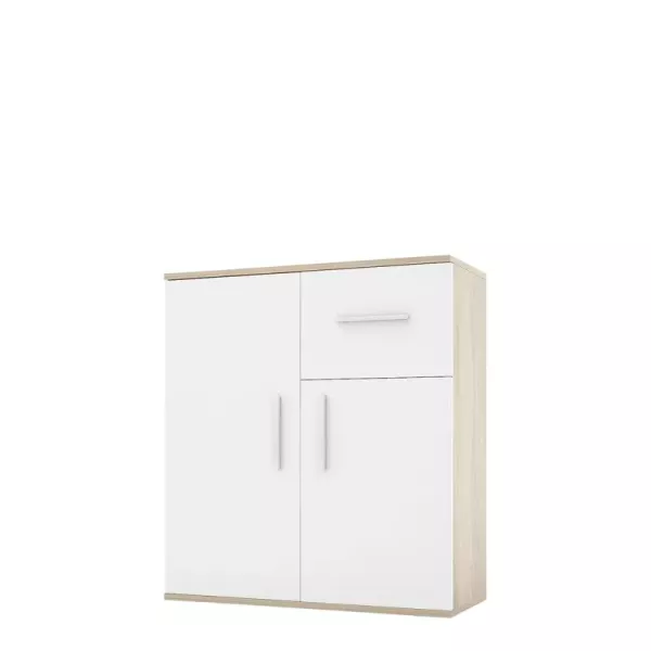 Komoda 75 cm do salonu z szufladą SIMPLE biały 781915