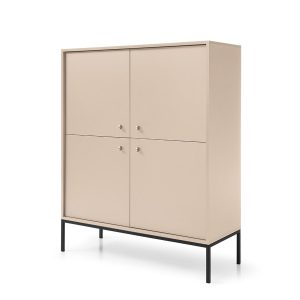 Komoda 8 półek czarny stelaż MOLLY 104 cm Beżowy 351491 Komoda 8 półek czarny stelaż MOLLY 104 cm Beżowy 351491