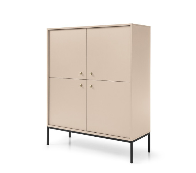 Komoda 8 półek czarny stelaż MOLLY 104 cm Beżowy 351491
