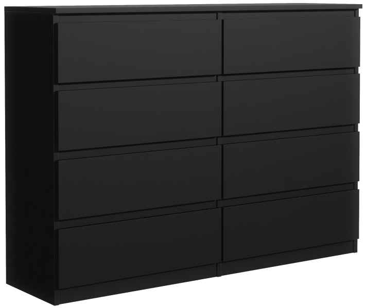 Komoda 8 szuflad 100 cm Czarna 872893