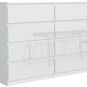 Komoda 8 szuflad 140cm biała połysk 713726 Komoda 8 szuflad 140cm biała połysk 713726