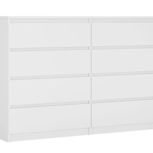 Komoda : 8 szuflad, Biały Matowy, 138 x 101 x 39 cm 519665 Komoda : 8 szuflad, Biały Matowy, 138 x 101 x 39 cm 519665