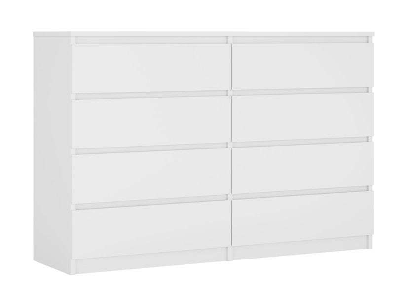 Komoda : 8 szuflad, Biały Matowy, 138 x 101 x 39 cm 519665