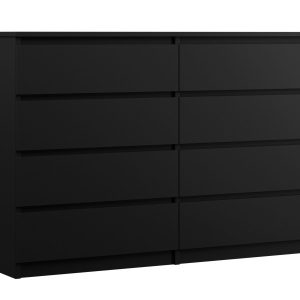 Komoda : 8 szuflad, Czarny Matowy, 138 x 101 x 39 cm 519683 Komoda : 8 szuflad, Czarny Matowy, 138 x 101 x 39 cm 519683