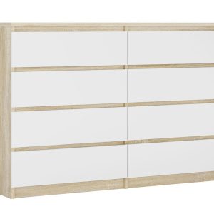 Komoda : 8 szuflad, Dąb Sonoma / Biały Matowy, 138 x 101 x 39 cm 222544 Komoda : 8 szuflad, Dąb Sonoma / Biały Matowy, 138 x 101 x 39 cm 222544