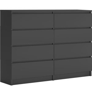 Komoda : 8 szuflad, kolor Antracyt, 120 x 101 x 39 cm 519658 Komoda : 8 szuflad, kolor Antracyt, 120 x 101 x 39 cm 519658