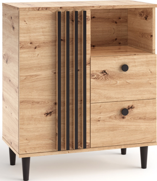 Komoda 80 cm z szufladami do salonu LERON dąb artisan 996431