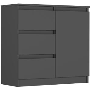 Komoda 80cm szuflady drzwi szafka FRAMIRE R-80-S3 antracyt 946958 Komoda 80cm szuflady drzwi szafka FRAMIRE R-80-S3 antracyt 946958