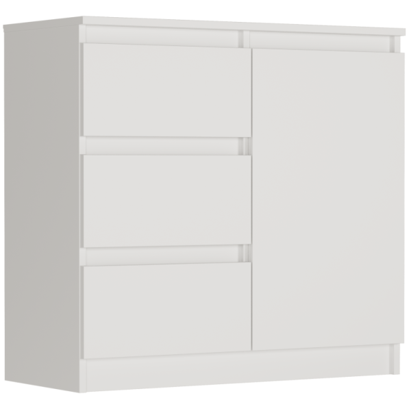 Komoda 80cm szuflady drzwi szafka FRAMIRE R-80-S3 bialy 946957