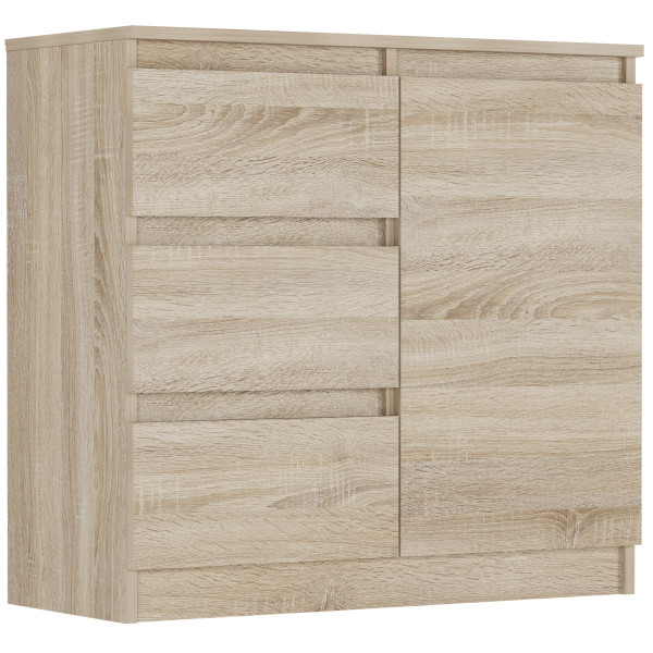 Komoda 80cm szuflady drzwi szafka FRAMIRE R-80-S3 sonoma 946960