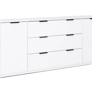 Komoda 85×200 3 szuflady 2 drzwiczki biały połysk 851540 Komoda 85×200 3 szuflady 2 drzwiczki biały połysk 851540